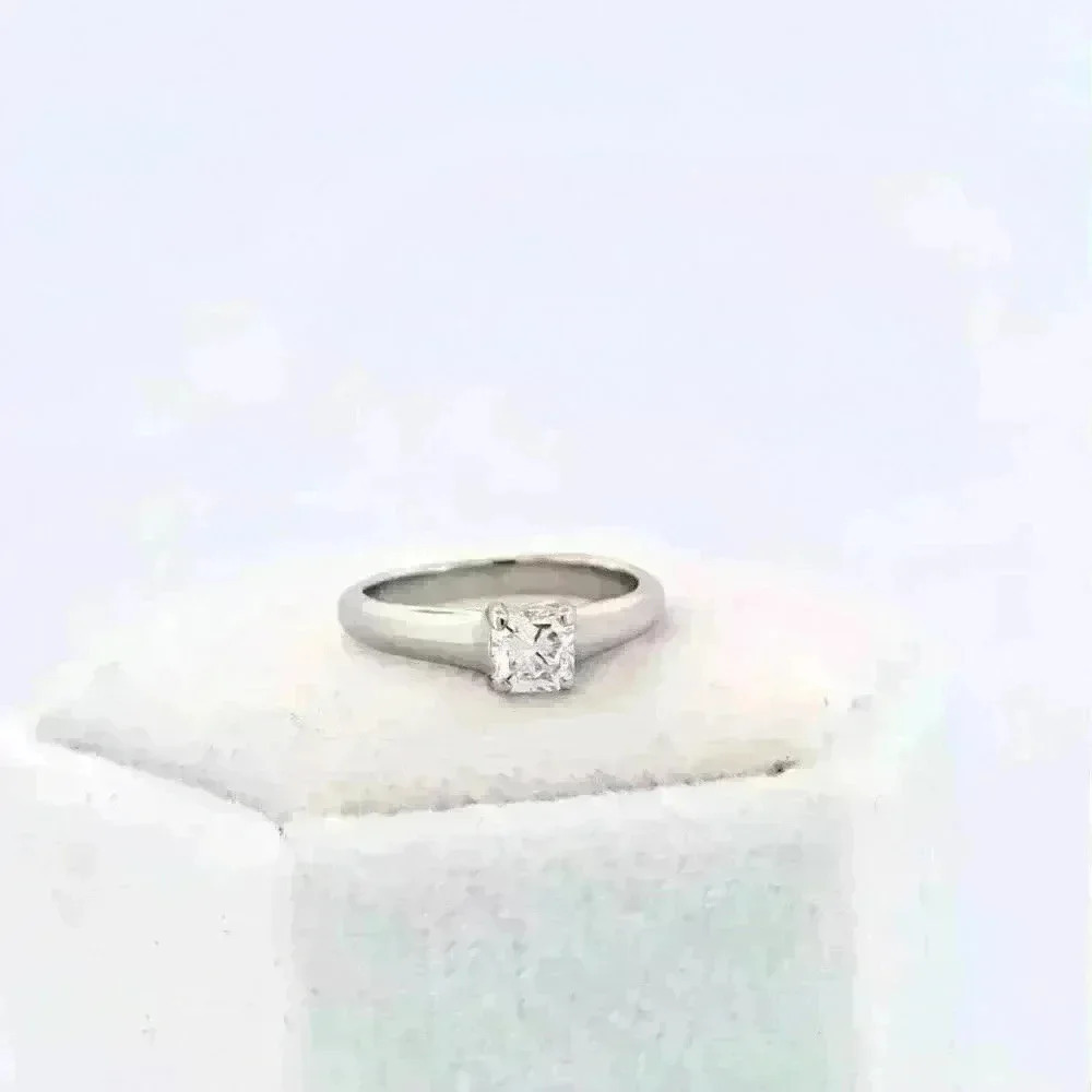 Tiffany & Co Platinum Lucida © .36ct Diamond Engagement Ring Discontinued Size 3 - Picture 4 of 15